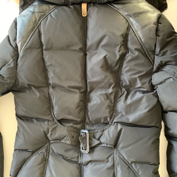 MACKAGE Coat w/ Fur Lined Hood & Leather Shoulder - Picture 6 of 7